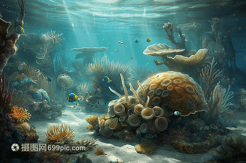 海洋生物風格的海底世界